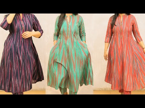 PANEL KURTI/FRONT SLIT KURTI CUTTING & STITCHING/NECK COLLAR KURTI STICHING 