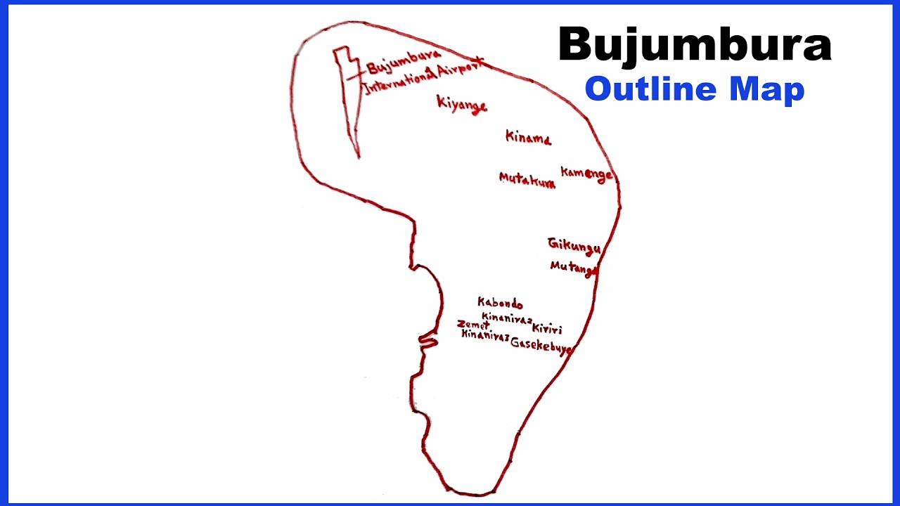 Capital Drawing Bujumbura Map || Burundi Capital City Map