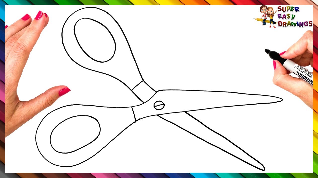How To Draw Scissors Step By Step ✂️ Scissors Drawing Easy