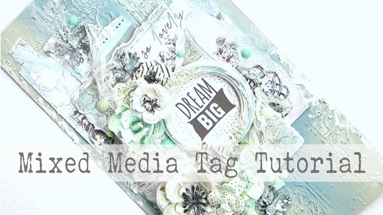 Mixed Media Frosty Tag | Edited from Prima Marketing Facebook Live Show