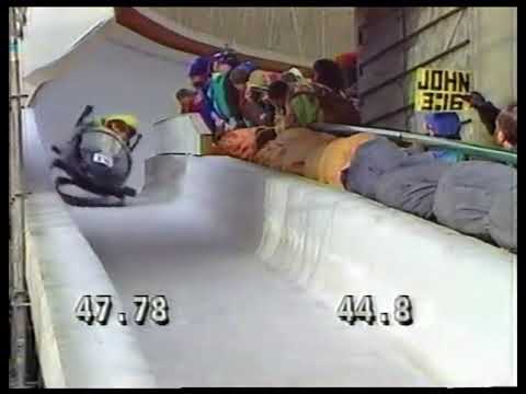 1988 footage of the Jamaican bobsled team that Cool Runnings was based on