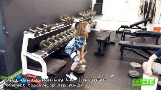 Youth Athlete Learning Hip Hinge Movement