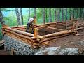 Two Men Build House With LOGS And STONES In The Forest Start To Finish By Lesnoy