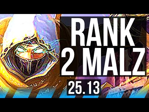 MALZAHAR vs RYZE (MID) | Rank 2 Malz, Legendary | NA Challenger | 25.13