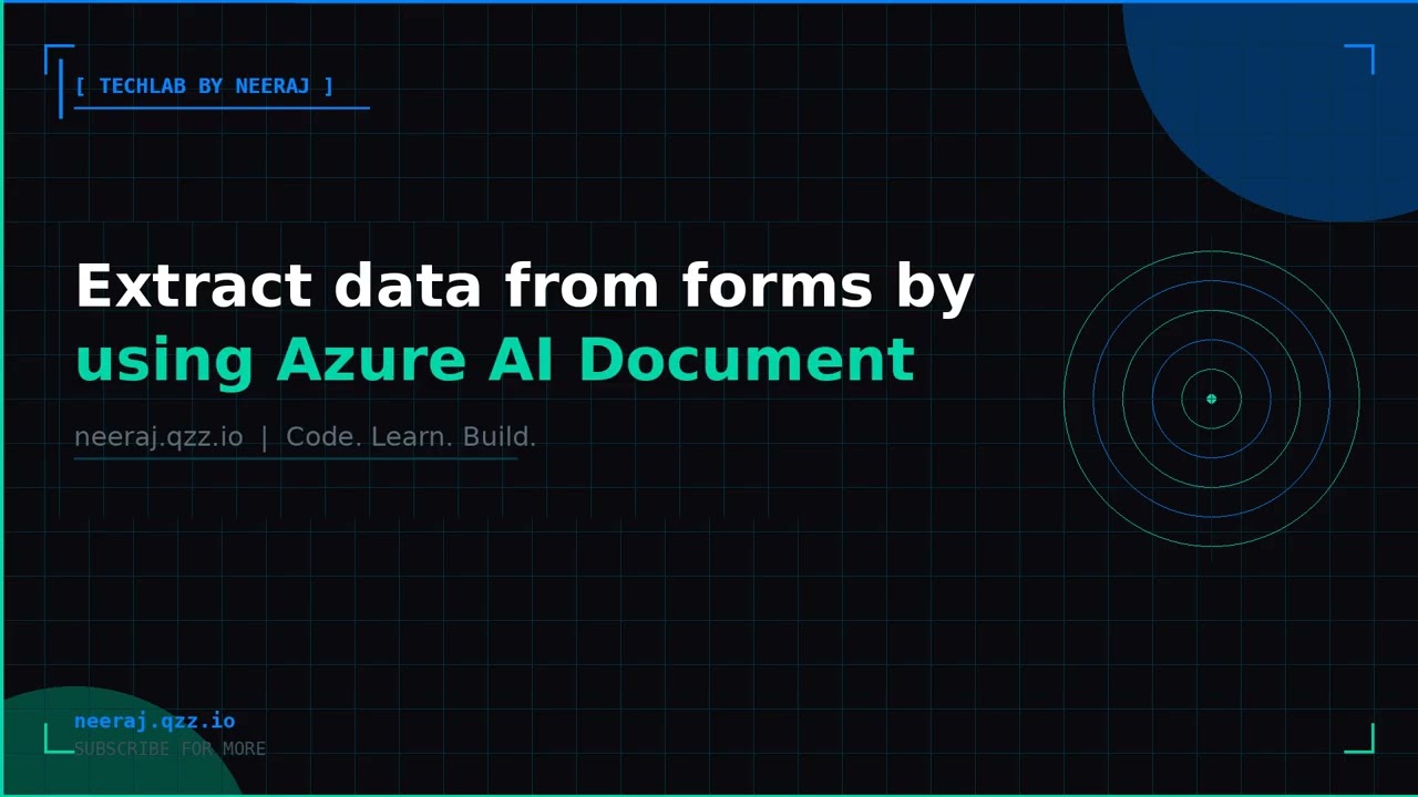 Extract data from forms by using Azure AI Document Intelligence | TechLab by Neeraj