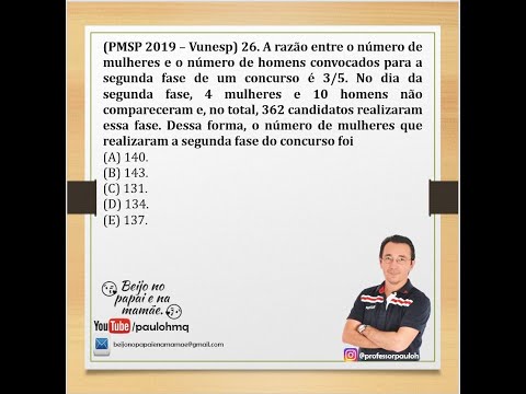 Vamos de Vunesp! Questão 26 - PMSP 2019