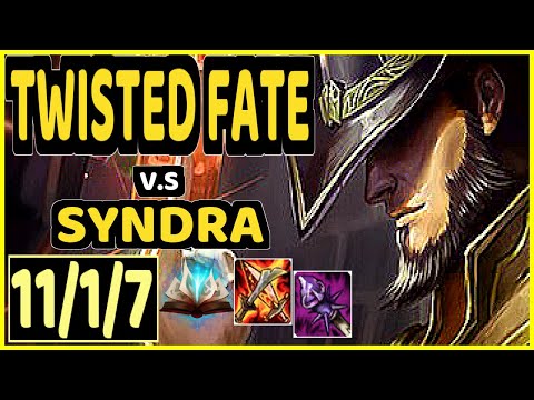 SERTUSS (TWISTED FATE) vs SYNDRA - 11/1/7 KDA MID GAMEPLAY - EUW Ranked GRANDMASTER
