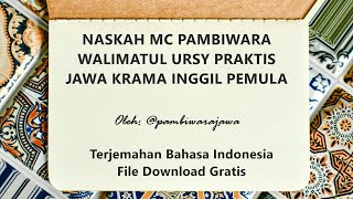 Download lagu Contoh Naskah MC Pambiwara Walimatul Ursy Singkat Praktis Bahasa Jawa Krama Inggil untuk Pemula mp3
