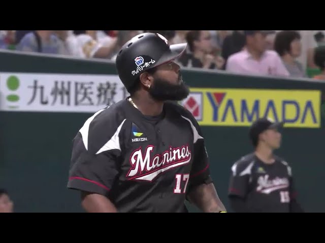 【4回表】豪快弾!! マリーンズ・ナバーロの首位をたたく先制2ラン!! 2016/6/29 H-M