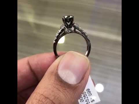 BDR-237 - 1.75 Carat Certified Natural Black Diamond Engagement Ring 14k Black Gold