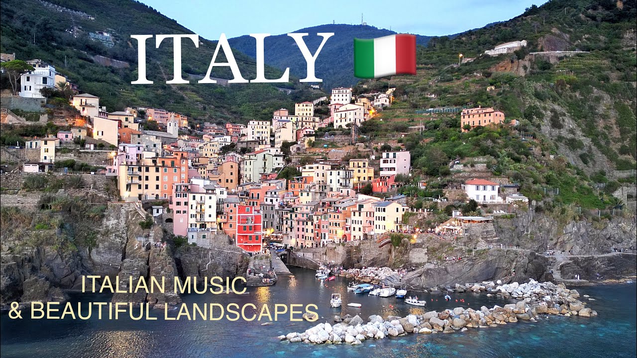 Italian Music and beautiful landscapes.  Drone  4k