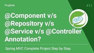 Spring MVC Project Series [Hindi] | @Component @Repository @Controller and @RestController  | #11
