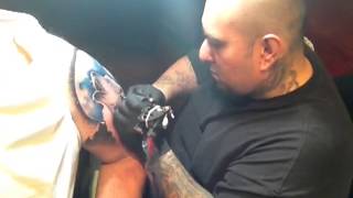 Ralph Paglia getting tattoo coverup at Hard Rock Casino Hotel shop in Las Vegas