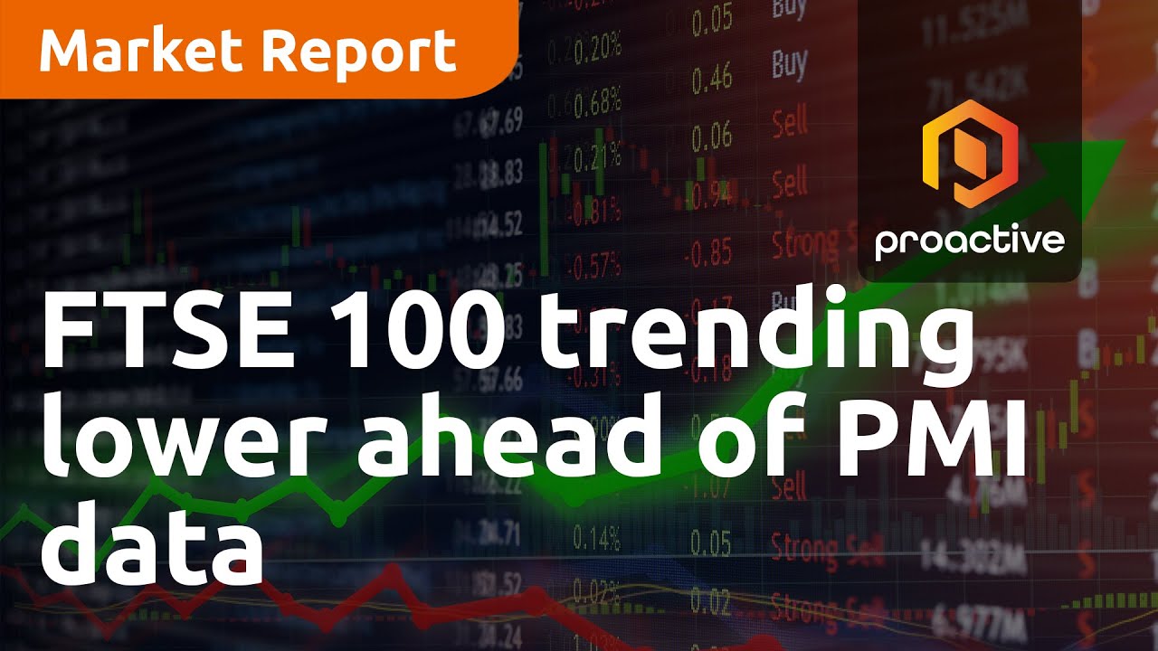 FTSE 100 trending lower ahead of PMI data release - Market Report