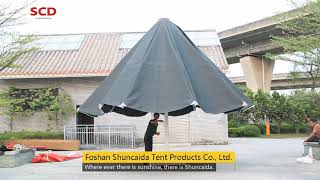 Outdoor Garden Newest Style Starlight LED Parasol big umbrella