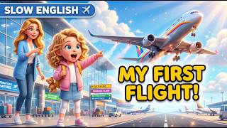 Learn English Through Stories: At The Airport ✈️ (Slow English Level 1) #slowenglish