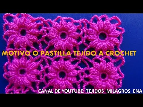 Motivo tejido a crochet # 1, especial para blusas y ponchos a crochet