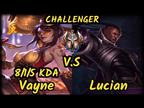 Sedrion (VAYNE) vs LUCIAN - 8/1/5 KDA BOTTOM ADC CHALLENGER GAMEPLAY - EUW