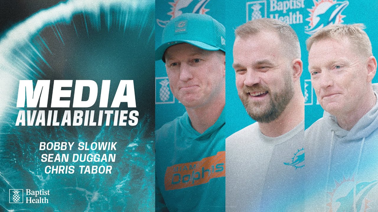 Bobby Slowik, Sean Duggan, and Chris Tabor meet with the media | Miami Dolphins