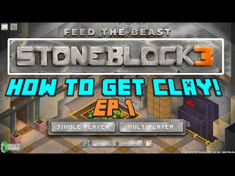 Lets Play Stoneblock 3 EP 1 - How to Get Clay! How to Get Water! How to Get Lava! How to Git Gud!