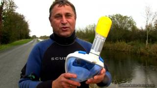 First time testing a new full-face easybreath snorkeling mask underwater winter time / review.