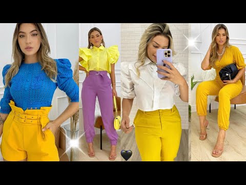 MODA 2022 OUTFITS CASUALES COMBINACIONES DE PRENDAS EN COLOR AMARILLO | TENDENCIAS  Moda 2022