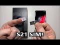 How To Insert SIM Card Samsung Galaxy S21 S21 S21 Ultra 5G No MicroSD