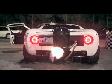 Ford gt shooting flames
