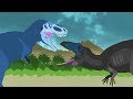 Dinosaurs Cartoons Battles: Tyrannosaurus vs Giganotosaurus | DinoMania