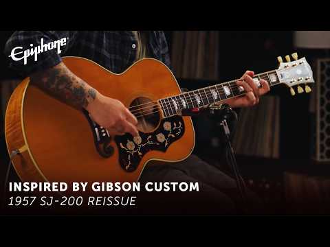 Epiphone "Inspired by Gibson Custom" '57 SJ-200 Reissue with Rosewood Fretboard -- Vintage Sunburst image 9