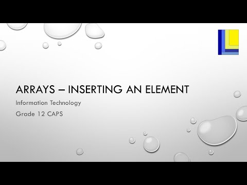 Arrays Inserting Elements