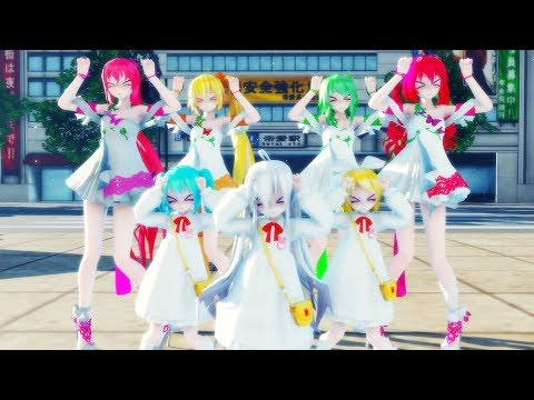 【MMD】 Caramelldansen 「Cover dance By Haku, Miku, Rin, Luka, Neru, Gumi, Teto 」 Remake, Ray Cast