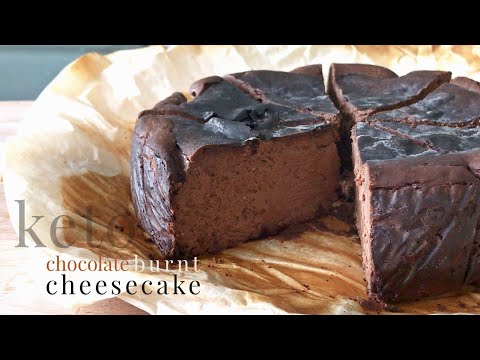 Keto Chocolate Burnt Cheesecake