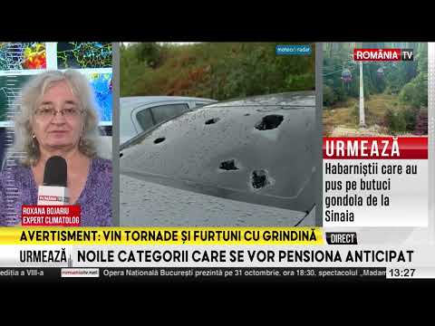 Se anunță vreme rea pentru România! Furtuni cu grindină la orizont