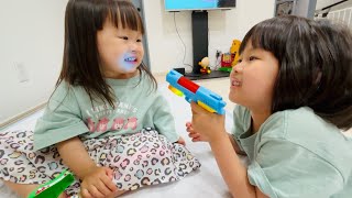 【歯医者さんごっこ】姉妹で歯のレーザー治療遊びをしました🦷【4歳10ヶ月・1歳11ヶ月】