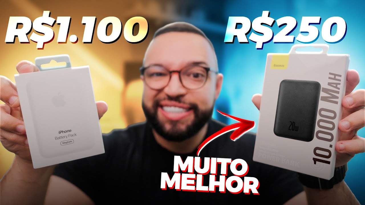 Essa BATERIA MAGSAFE é MUITO MELHOR que a da APPLE?! [Baseus Power Bank 10.000 mAh]