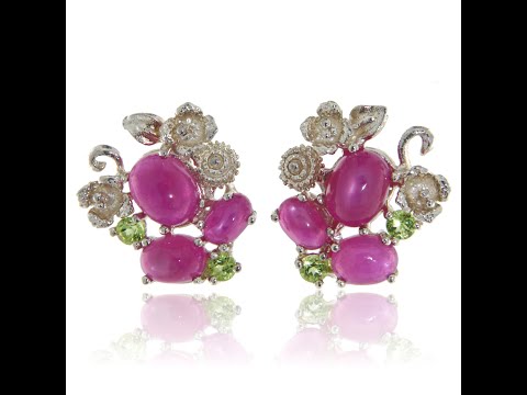 Cercei Argint 925 Rubin Peridot Naturale - Finete si Culoare