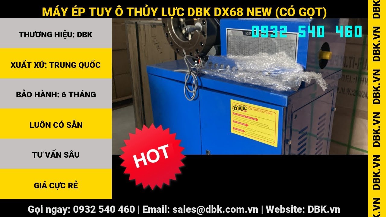 Video Máy ép tuy ô thủy lực DBK DX68 New (Có gọt) - Máy ép tuy ô thủy lực DBK68 (Có gọt)