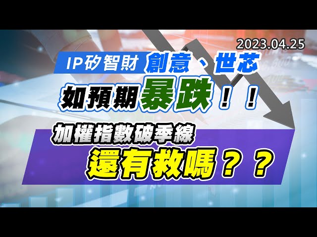 20230425《股市最錢線》#高閔漳 IP矽智財，創意、世芯，如預期暴跌！！”” 加權指數破季線，還有救嗎？？