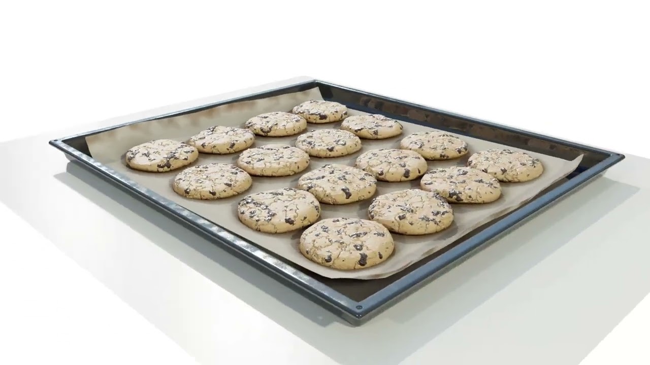 Tray with Cookies 3D Model