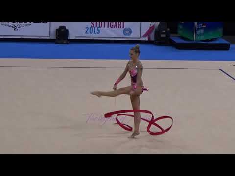 Laura JUNG (GER) ribbon - 2015 Stuttgart worlds Qualifs