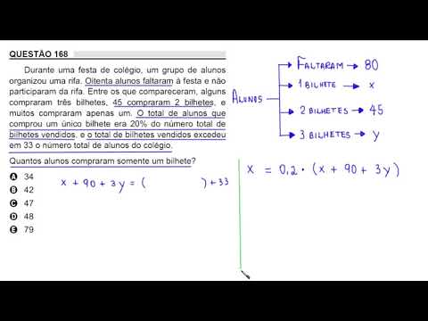 ENEM 2018 - QUESTÃO 168 - MATEMÁTICA - PROVA AMARELA - SISTEMA DE EQUAÇÕES E PORCENTAGEM