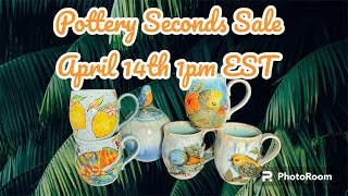 Pottery Sale Seconds today at 1pm EST #pottery #potterysale