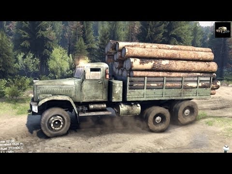 SPINTIRES 2014 Full Version Preview - Kraz Loaded With Logs