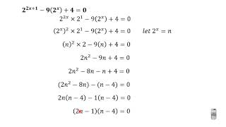 19 Exponential equations reduced to quadratic equations
