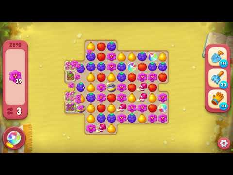 Gardenscapes 2890 Hard Level - 16 moves - NO BooSTERS