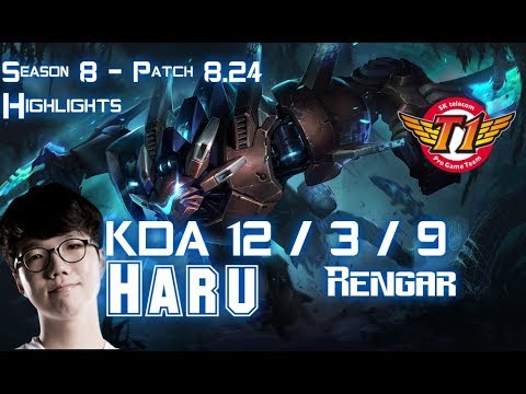 SKT T1 Haru RENGAR vs GRAGAS Jungle - Patch 8.24 KR Ranked