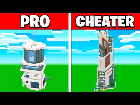 PRO vs CHEATER Skyscraper Build Battle Challenge Minecraft!