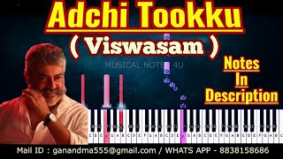 Adchithooku Adchithooku Piano Notes &amp; Chords { HD AUDIO } { Iman } { Viswasam}Synth Tutorial