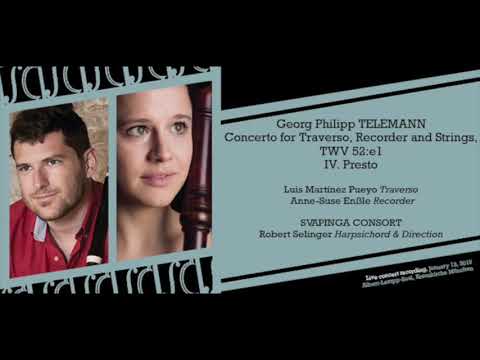 Telemann  | Concerto for Traverso, Recorder, and Strings, TWV 52:e1 | IV. Presto